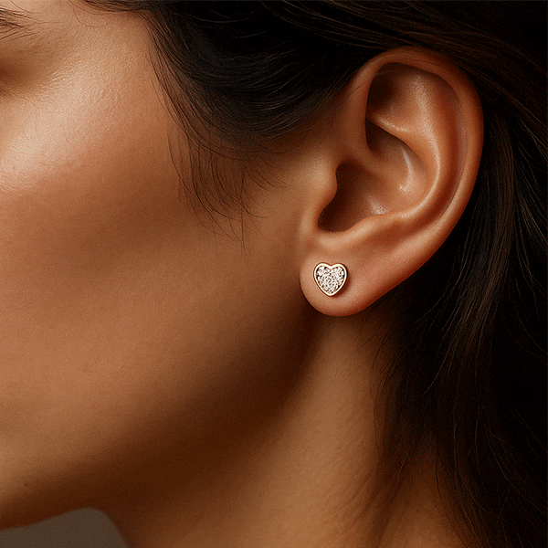 Aretes Corazón en oro rosa