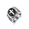 Steel Ring with Cross for Men