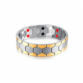 Brazalete Magnético Eslabones Bicolor, Acero