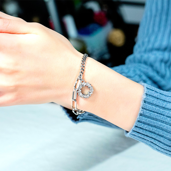 Rose Gold Love Linked Medical Alert Bracelet | Lauren's Hope