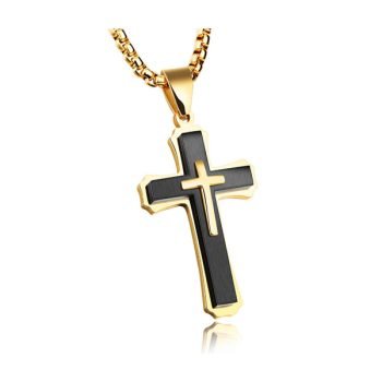 Black Cross Steel Necklace