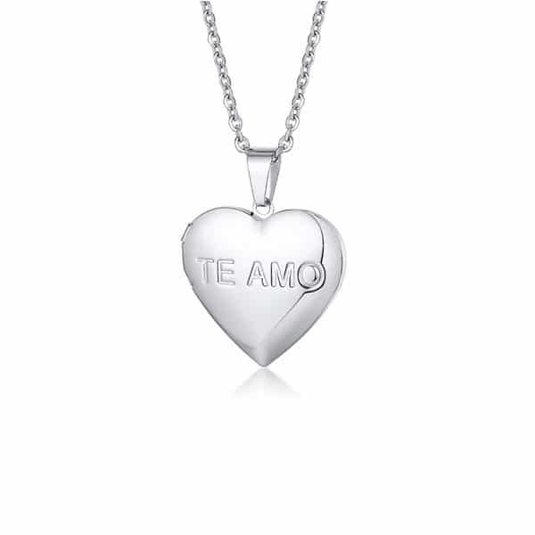 I Love You Reliquary Steel Necklace