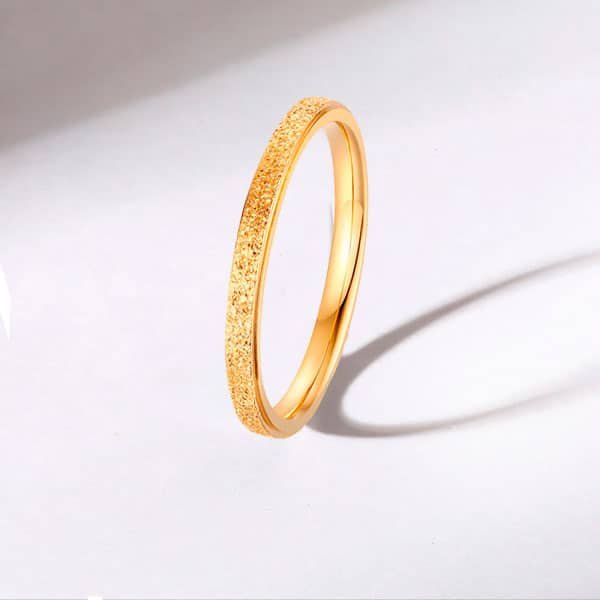 Golden Glitter Steel Ring