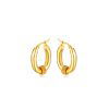 Aretes Argollas Resplandor Dorado, Acero