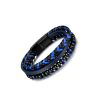 Brazalete Cuero Profundidad Azul, Acero